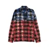 Palm Angels Stylish Checkered Casual Shirt With Gradient Effect In Red