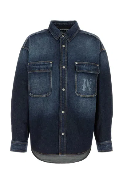 PALM ANGELS PALM ANGELS BLUE DENIM SHIRT