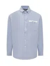 Palm Angels Shirt With Pocket In Blue