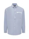 Palm Angels Shirt With Pocket In Light Blue