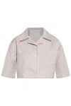 Palm Angels Shirt With Striped Pattern In Camel
