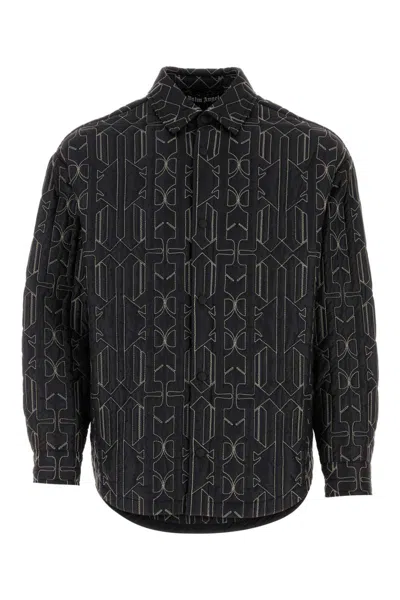 Palm Angels Quilted Shirt In Black