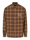 Palm Angels Camicia A Maniche Lunghe Con Monogram In Brown
