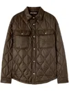 Palm Angels Army Green Polyester Padded Jacket In Green