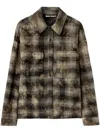 Palm Angels Logo-print Check-pattern Shirt In Grey