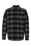 Palm Angels Checkered Cotton Overshirt For Men In Multicolor