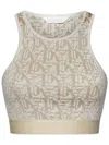 Palm Angels Embroidered Viscose Blend Top In Offwhitebei