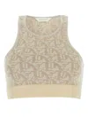 Palm Angels Embroidered Viscose Blend Top In Offwhitebei