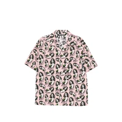 Palm Angels Graphic-print Short-sleeve Shirt In Pink
