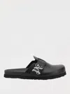 Palm Angels Black Leather Slippers In Schwarz