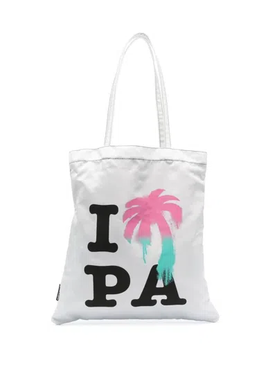 Palm Angels Shopping Bags In Neutrals