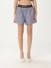 Palm Angels Classic Logo Striped Shorts In Blue