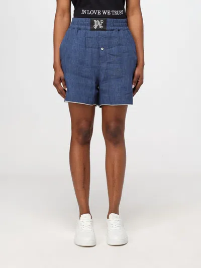 Palm Angels Short  Woman Color Denim