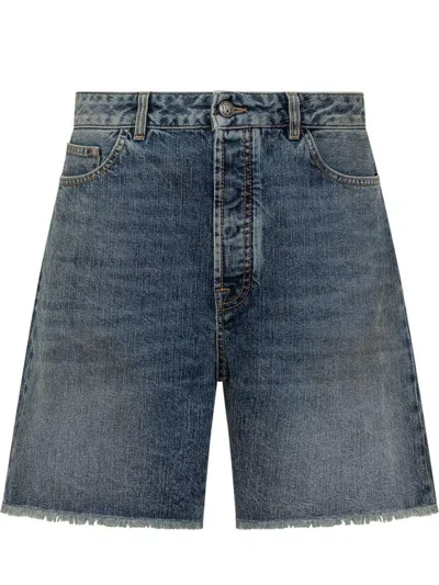 Palm Angels Short Pants Jeans In Blue