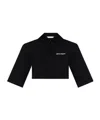 Palm Angels Black Logo Cropped Polo In Black