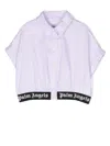 Palm Angels Short-sleeve Logo-hem Shirt In Purple