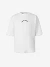 Palm Angels Oversized Logo Back Curved Short Sleeves T-shirt In White