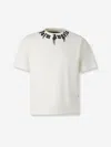 Palm Angels Crew Neck T-shirt With Spray-paint Effect Logo Detail In White