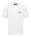 Palm Angels White Polo Shirt With Classic Collar And Logo On The Front In White