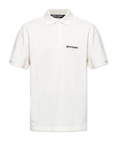 PALM ANGELS PALM ANGELS LOGO EMBROIDERED POLO SHIRT
