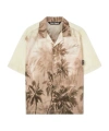 Palm Angels Sunset Palms Bowling Shirt Ss Beige - Bl In Neutral