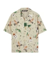 Palm Angels Pin Up Bowling Shirt In Nude