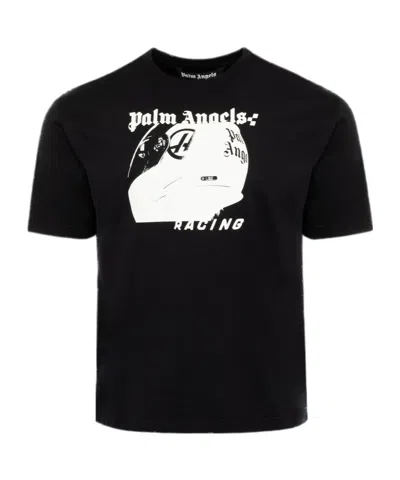 Palm Angels Helmet Cotton T-shirt In Black