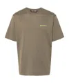 Palm Angels Embroidered-logo Cotton T-shirt In Gray