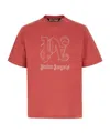 Palm Angels Oversize Logoed Chest Embroidery T-shirt In Red