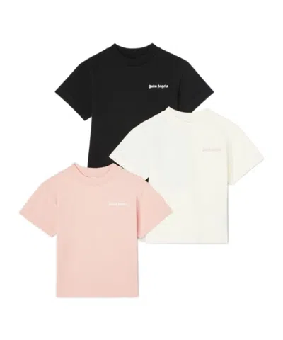 Palm Angels Logo-print T-shirts (pack Of Three) In White