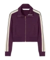 Palm Angels Purple Classic Logo Cropped Sweatshirt In Red