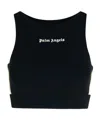 Palm Angels Black Training Crop Sport Top In Black