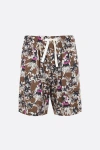 Palm Angels Hawaiian Print Shorts In Beige