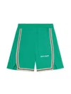 Palm Angels Logo Shorts In Green