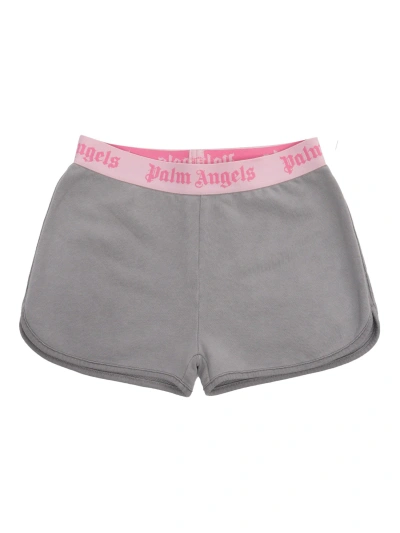 Palm Angels Shorts Grigio Chiaro In Grey