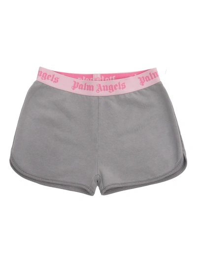 Palm Angels Kids' Shorts Grigio Chiaro In Grey