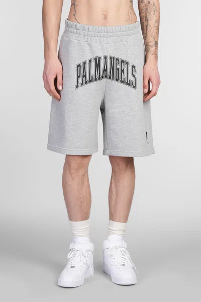 Palm Angels Shorts In Grey Cotton