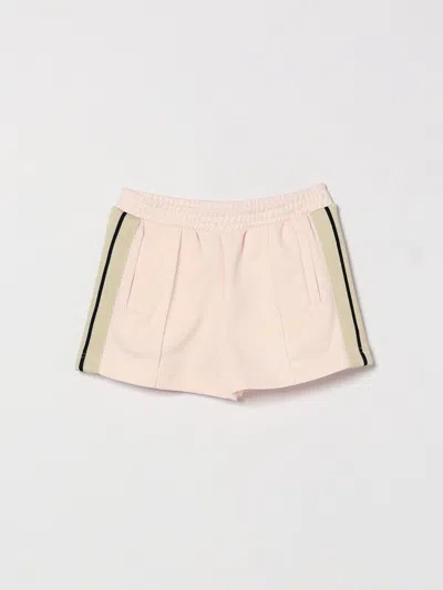 Palm Angels Kids'  Cotton Jogging Shorts In Pink