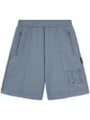 Palm Angels Monogram Neoprene Shorts In Grau