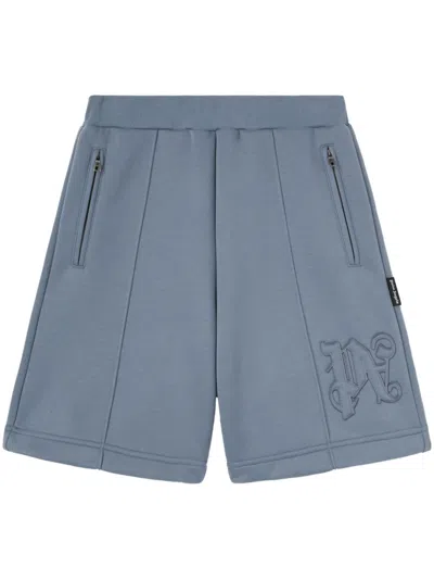 Palm Angels Monogram Neoprene Shorts In 0909 Grey - Grey