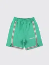 Palm Angels Logo Shorts In Green