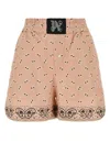 Palm Angels Printed Pattern Linen Blend Shorts In Printed