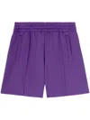 Palm Angels Back Curved Logo Track Shorts Purple In Purple
