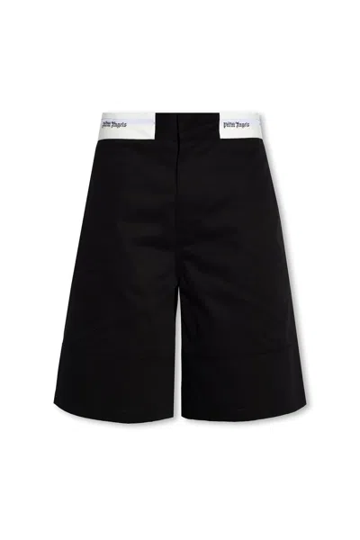 Palm Angels Shorts With Logo In Nero
