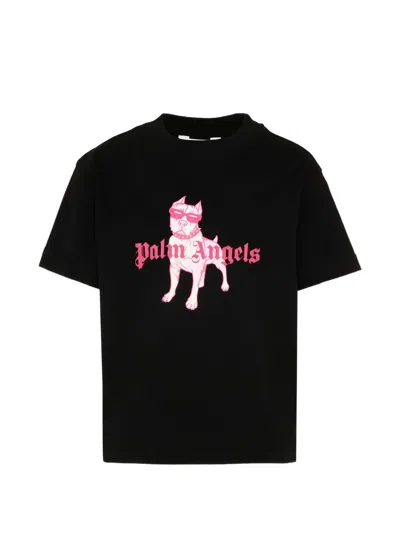 Palm Angels Kids' Short-sleeves T-shirt In Black