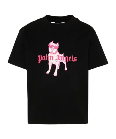 Palm Angels Kids' Short-sleeves T-shirt In Black