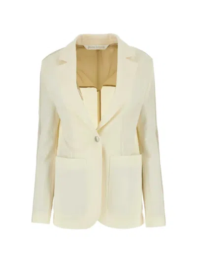 Palm Angels Side-stripe Blazer In Neutral