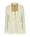 Palm Angels Side-stripe Notched-lapels Blazer In White