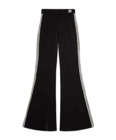 Palm Angels Side Stripe Detailed Flared Trousers In Black