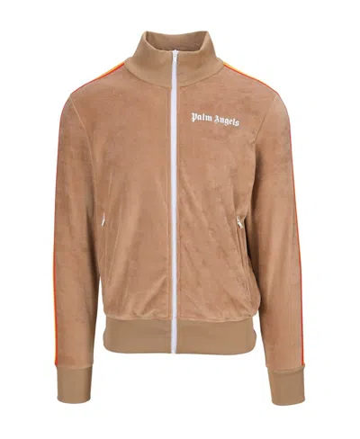 Palm Angels Side Stripe Embroidered-logo Track Jacket In Brown